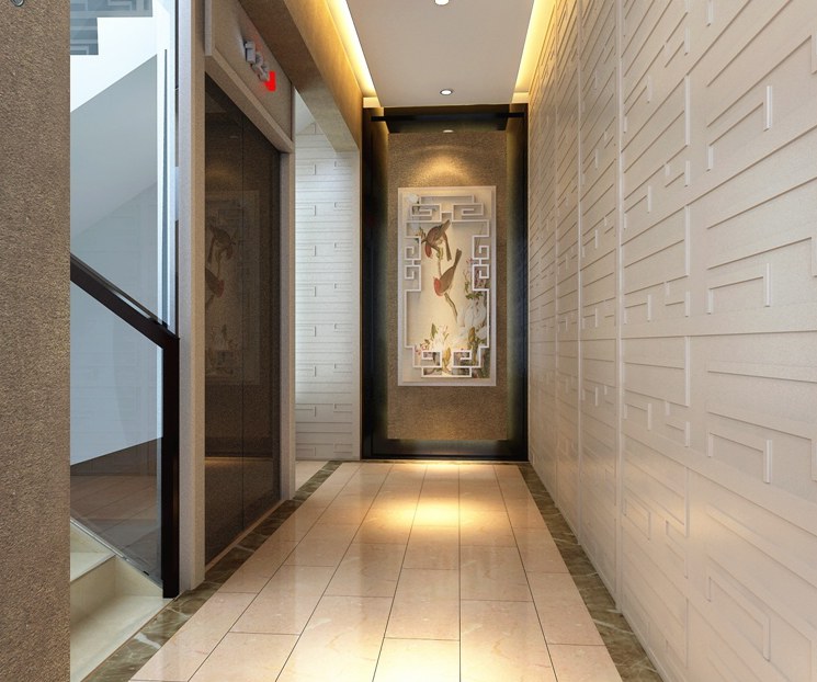 中式别墅 过道效果图